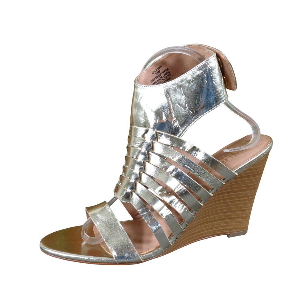 Kendall & Kylie Madden Girl Backupp Womens Wedge Sandals Size 8.5 Evening Gold